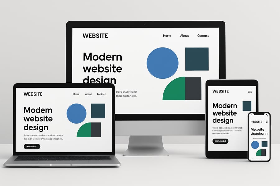 Modern website design displayed on multiple devices